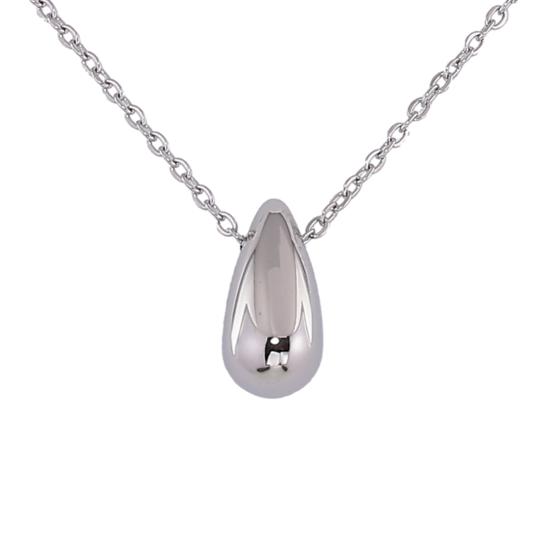 Підвіска на ланцюжку Xuping ТТМ Stainless Steel колір Родій "Крапелька" довжина 42-47см х 1.5мм фото №3 Підвіска на ланцюжку Xuping ТТМ Stainless Steel колір Родій "Крапелька" довжина 42-47см х 1.5мм фото №3