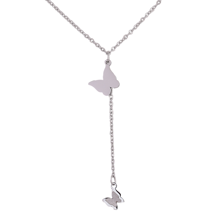Підвіска на ланцюжку Xuping ТТМ Stainless Steel колір Родій "Метелики" довжина 45-50см х 1.5мм фото №19