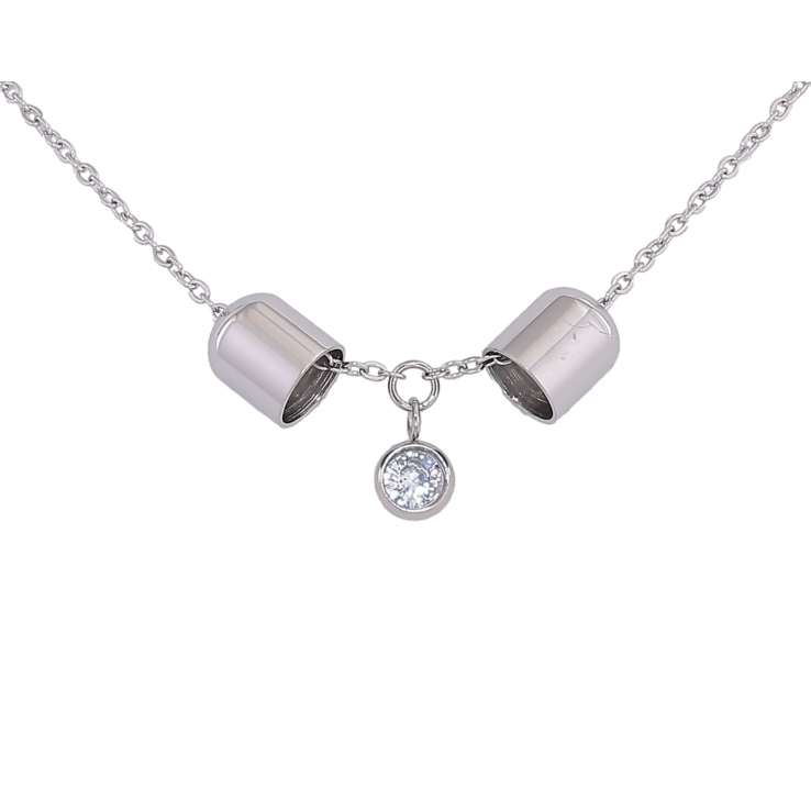 Підвіска на ланцюжку Xuping ТТМ Stainless Steel колір Родій "Підвіска з кристалом" довжина 47-51см х 1.5мм фото №9