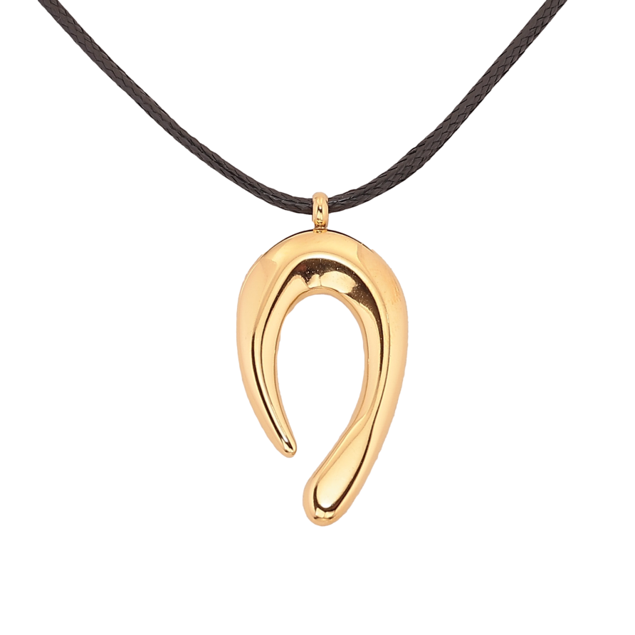 Підвіска на шнурі Xuping ТТМ Stainless Steel колір 14К "Декоративна підвіска" довжина 41-47см х 2мм фото №1