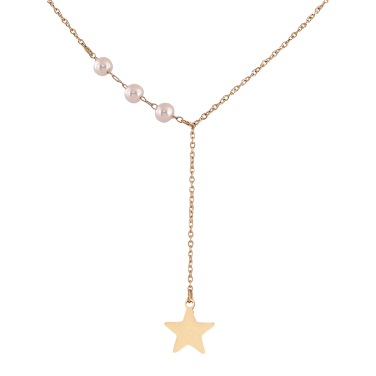 Підвіски на ланцюжку Xuping ТТМ Stainless Steel колір 14К ""Візерунок з перлинними намистинами та зіркою" довжина 45-50см х 1.5мм фото №18