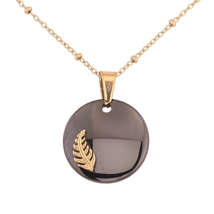 Підвіски на ланцюжку Xuping ТТМ Stainless Steel колір 14К "Чорний керамічний медальйон з гілочкою" довжина 45-51см х 1.5-2мм фото №17