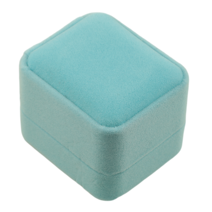 Подарункова коробка оксамитова бірюзова Під каблучку Розмір 5х6см h= 4см фото №5 Подарункова коробка оксамитова бірюзова Під каблучку Розмір 5х6см h= 4см фото №5