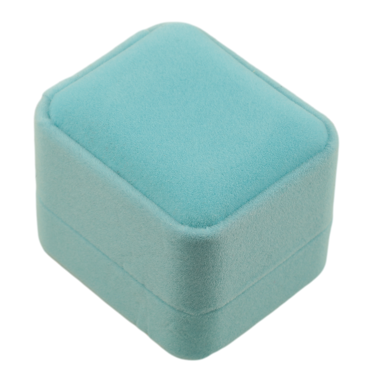 Подарункова коробка оксамитова бірюзова Під каблучку Розмір 5х6см h= 4см фото №1