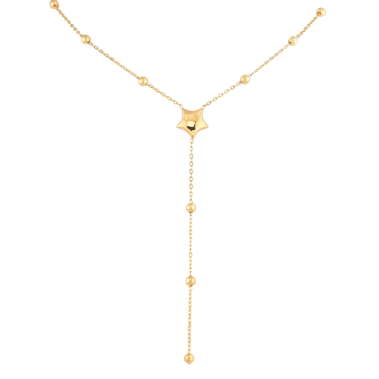 Кольє Нержавіюча сталь "Ланцюжок із зіркою та намистинами" довжина 41-46см х 1-3мм фото №16