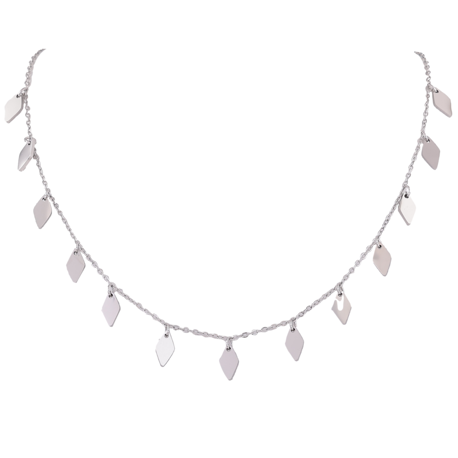 Кольє Нержавіюча сталь "Ланцюжок з підвісками" довжина 39-44см х 1мм фото №1 Кольє Нержавіюча сталь "Ланцюжок з підвісками" довжина 39-44см х 1мм фото №1