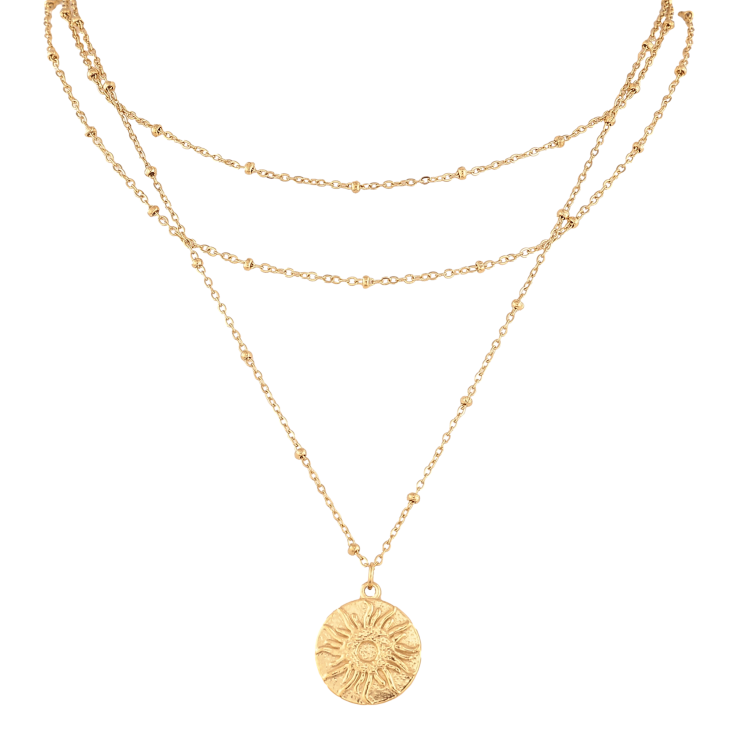 Кольє Нержавіюча сталь "Потрійний ланцюжок з двосторонньою підвіскою" довжина 37-42см х 2мм фото №22