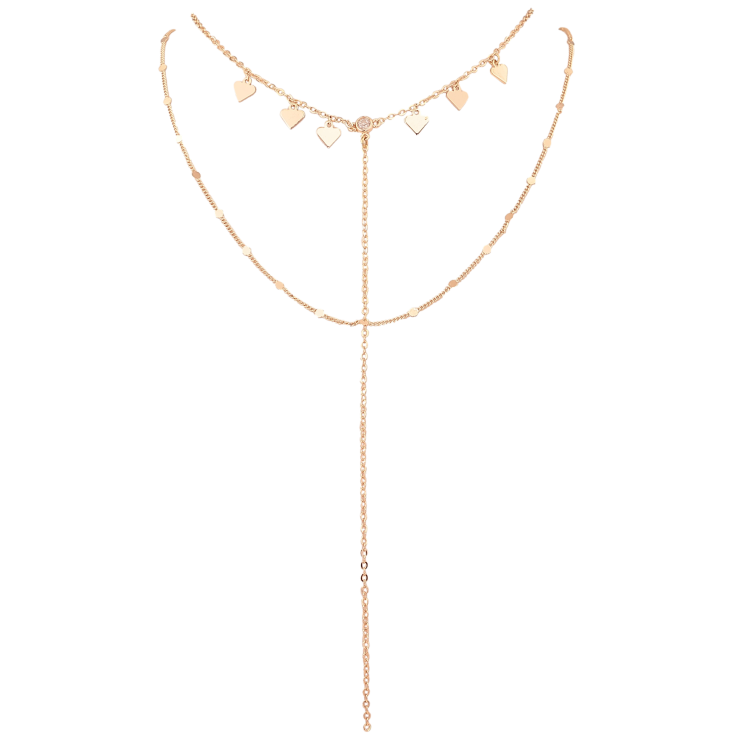 Кольє Xuping M&L колір 18К "Подвійний ланцюжок з підвісками" довжина 38-43см х 1-2мм фото №11 Кольє Xuping M&L колір 18К "Подвійний ланцюжок з підвісками" довжина 38-43см х 1-2мм фото №11