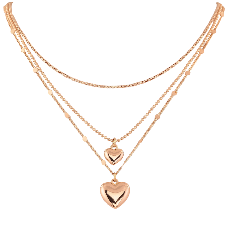 Кольє Xuping M&L колір 18К "Потрійний ланцюжок із сердечками" довжина 40-44см х 1-2мм фото №10 Кольє Xuping M&L колір 18К "Потрійний ланцюжок із сердечками" довжина 40-44см х 1-2мм фото №10