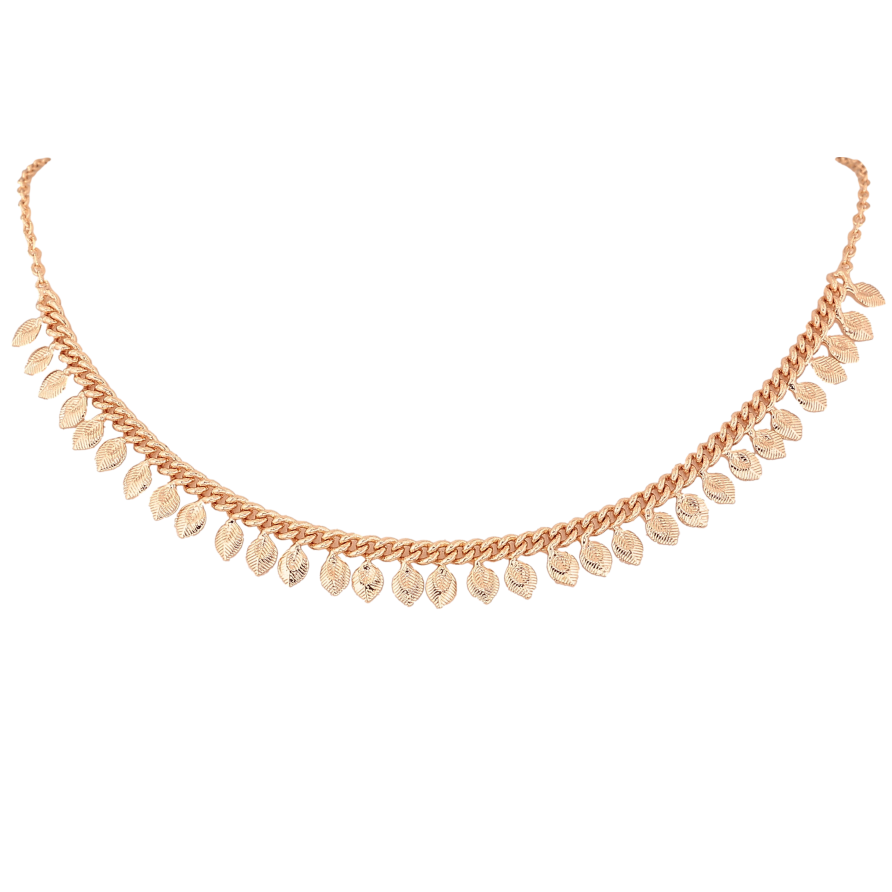 Кольє Xuping M&L колір 18К "Ланцюжок з листочками" розмір 43-47см х 1.5-8мм фото №1