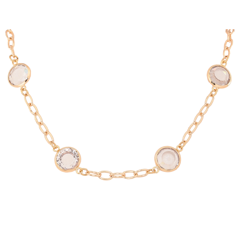 Колье Xuping M&L цвет 18К "Цепочка с кристаллами" размер 44-49см х 4-11мм фото №1