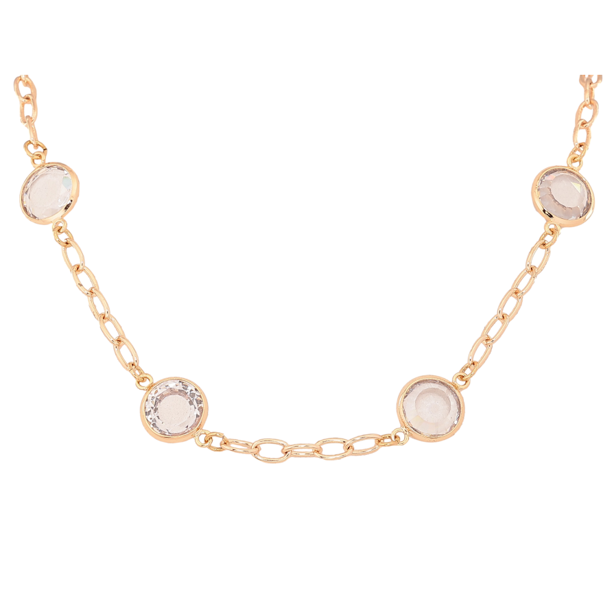 Кольє Xuping M&L колір 18К "Ланцюжок з кристалами" розмір 44-49см х 4-11мм фото №1