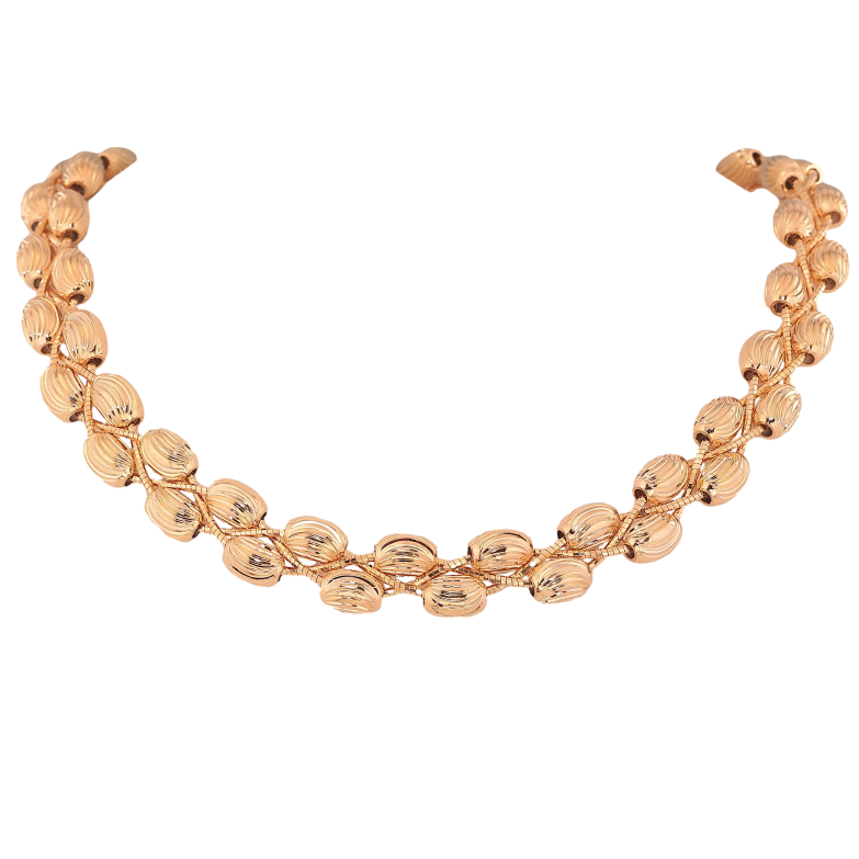 Кольє Xuping колір Позолота 18K "Декоративне плетіння з намистинами" довжина 42см х 12мм фото №1