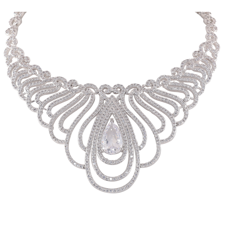 Кольє Xuping колір Родій "Графиня" розмір 43,5см х 6мм фото №1 Кольє Xuping колір Родій "Графиня" розмір 43,5см х 6мм фото №1