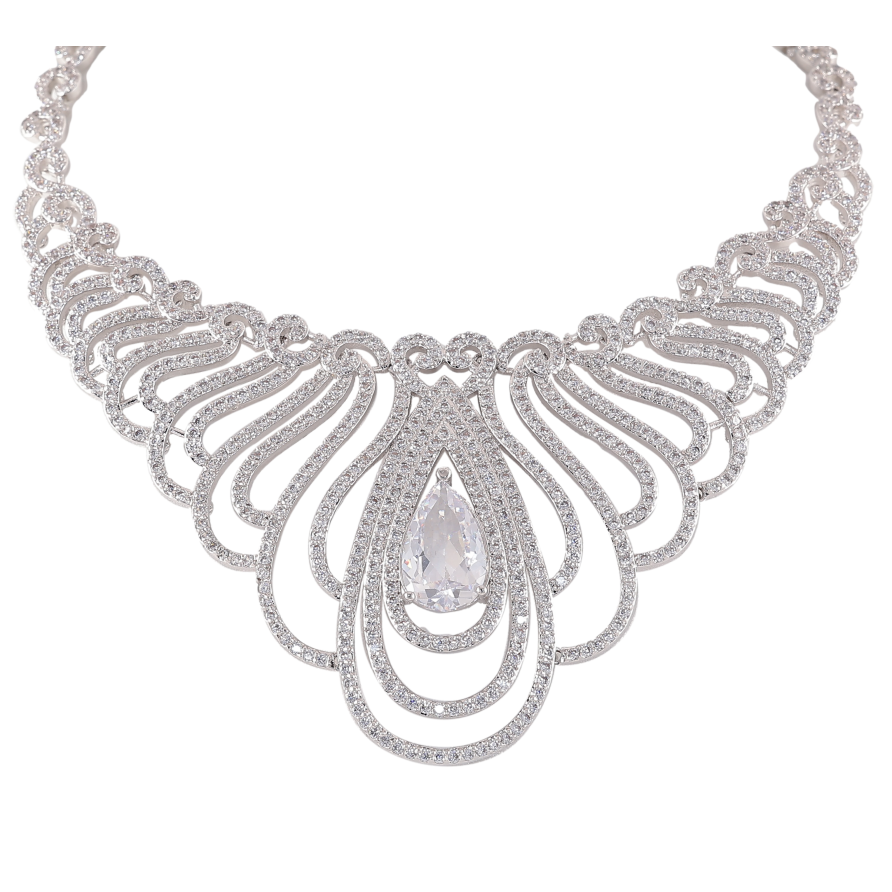 Кольє Xuping колір Родій "Графиня" розмір 43,5см х 6мм фото №1 Кольє Xuping колір Родій "Графиня" розмір 43,5см х 6мм фото №1