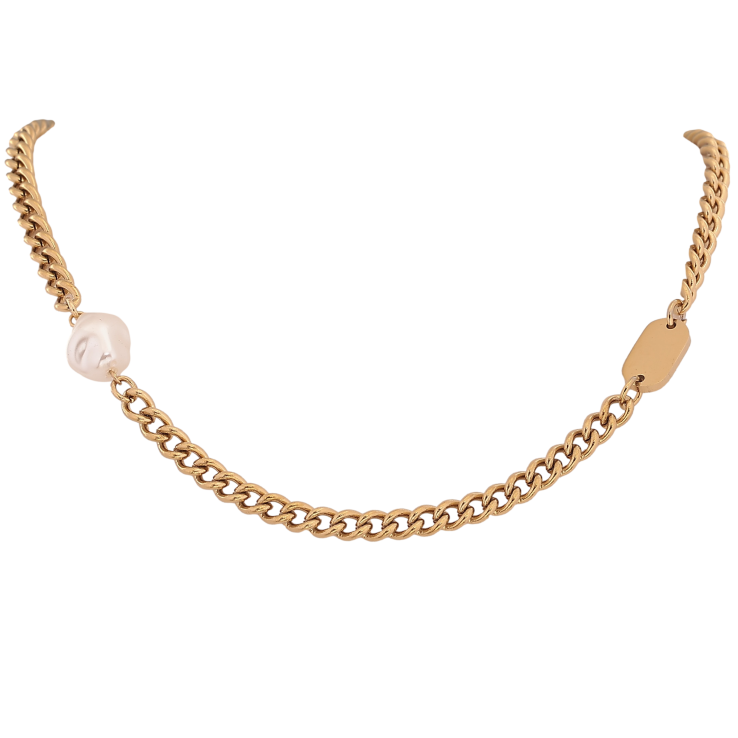 Кольє Xuping ТТМ Stainless Steel колір 14К "Ланцюжок з перлинною намистиною" довжина 42-47см х 4-10мм фото №14 Кольє Xuping ТТМ Stainless Steel колір 14К "Ланцюжок з перлинною намистиною" довжина 42-47см х 4-10мм фото №14