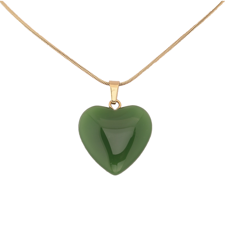 Подвеска на цепочке Xuping ТТМ Stainless Steel цвет 14К "Зеленое сердечко" длина 45-50см х 1мм фото №8 Подвеска на цепочке Xuping ТТМ Stainless Steel цвет 14К "Зеленое сердечко" длина 45-50см х 1мм фото №8
