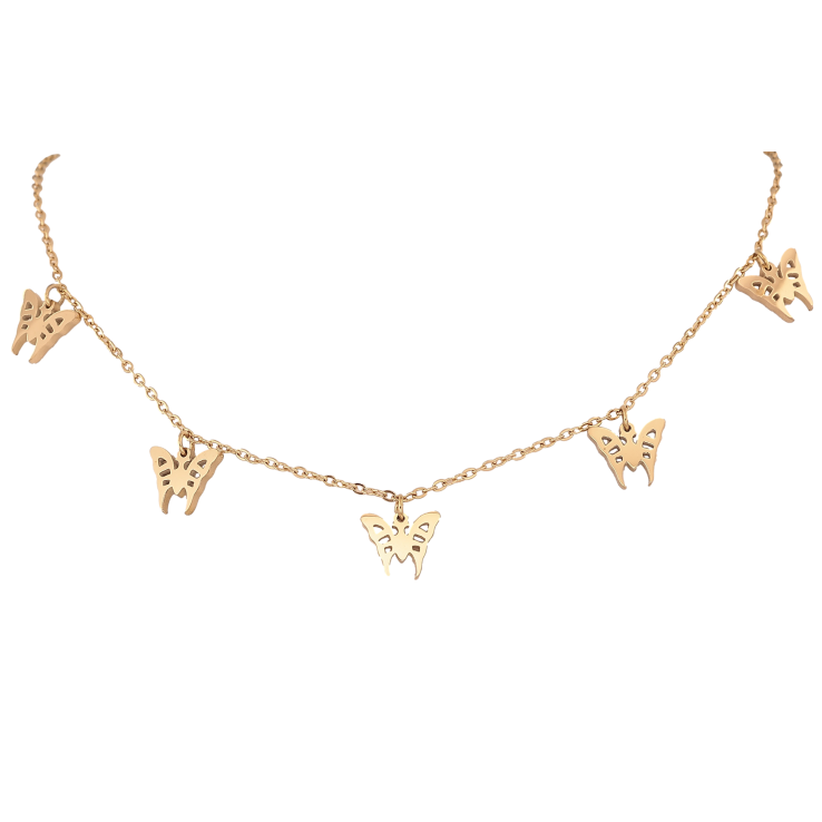 Кольє Xuping ТТМ Stainless Steel колір 14К "Метелики" довжина 45-50см х 1.5мм фото №16 Кольє Xuping ТТМ Stainless Steel колір 14К "Метелики" довжина 45-50см х 1.5мм фото №16