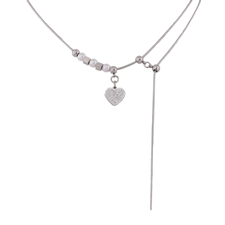 Кольє Xuping ТТМ Stainless Steel колір Родій "Серце" довжина 47-51см х 1-2мм фото №18 Кольє Xuping ТТМ Stainless Steel колір Родій "Серце" довжина 47-51см х 1-2мм фото №18