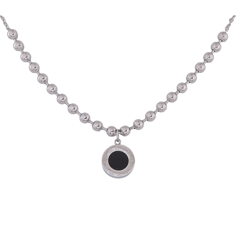 Колье Xuping ТТМ Stainless Steel цвет Родий "Циферблат с черной вставкой" длинна 41-46см х 1.5-3мм фото №11