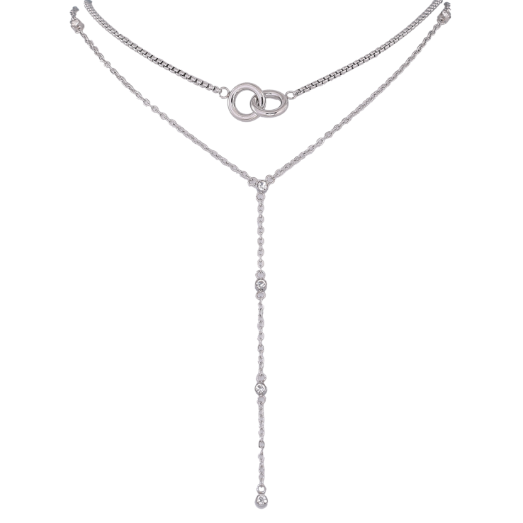 Кольє Xuping ТТМ Stainless Steel колір Родій "Подвійний ланцюжок з кільцями та кристалами" довжина 42-48см х 3мм фото №20 Кольє Xuping ТТМ Stainless Steel колір Родій "Подвійний ланцюжок з кільцями та кристалами" довжина 42-48см х 3мм фото №20