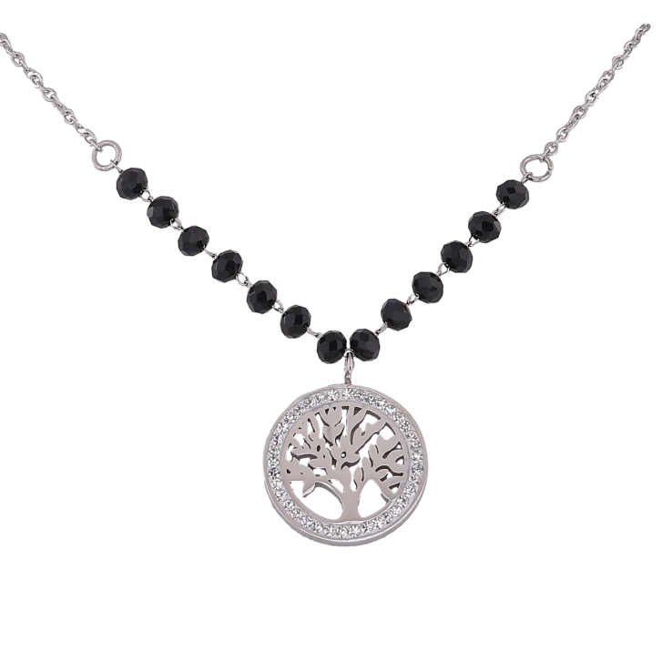 Кольє Xuping ТТМ Stainless Steel колір Родій "Дерево життя" довжина 43-48см х 1.5-3мм фото №3 Кольє Xuping ТТМ Stainless Steel колір Родій "Дерево життя" довжина 43-48см х 1.5-3мм фото №3