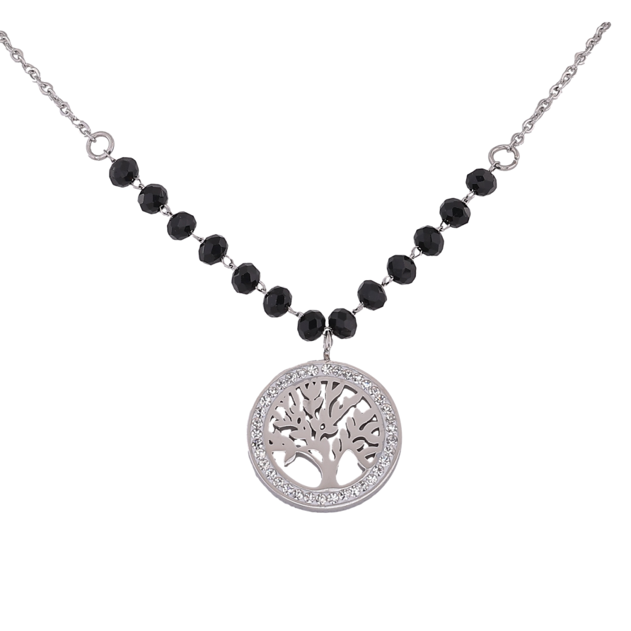 Кольє Xuping ТТМ Stainless Steel колір Родій "Дерево життя" довжина 43-48см х 1.5-3мм фото №1