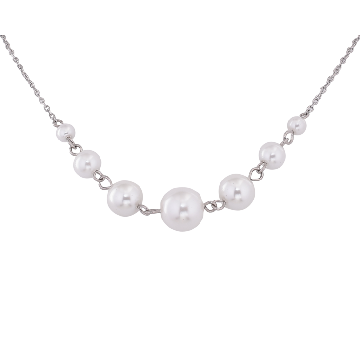 Кольє Xuping ТТМ Stainless Steel колір Родій "Перлинні намистини" довжина 45-50см х 1.5-10мм фото №4 Кольє Xuping ТТМ Stainless Steel колір Родій "Перлинні намистини" довжина 45-50см х 1.5-10мм фото №4