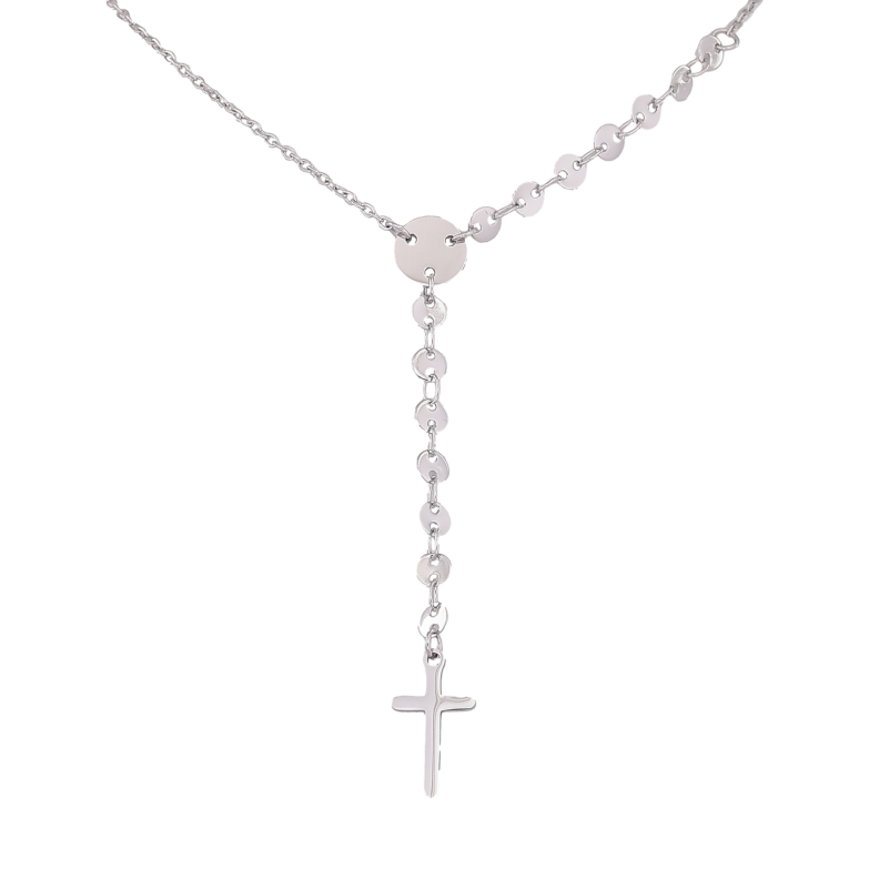 Колье Xuping ТТМ Stainless Steel цвет Родий "Крестик" длинна 47-52см х 1.5-4мм фото №1 Колье Xuping ТТМ Stainless Steel цвет Родий "Крестик" длинна 47-52см х 1.5-4мм фото №1