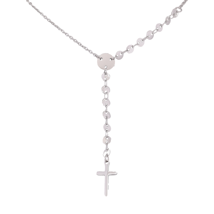 Кольє Xuping ТТМ Stainless Steel колір Родій "Хрестик" довжина 47-52см х 1.5-4мм фото №1 Кольє Xuping ТТМ Stainless Steel колір Родій "Хрестик" довжина 47-52см х 1.5-4мм фото №1