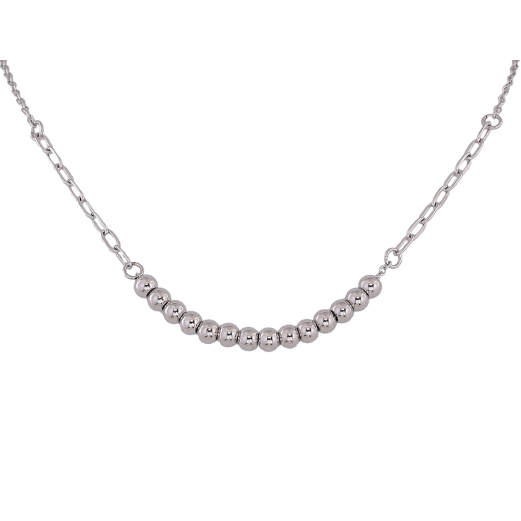 Кольє Xuping ТТМ Stainless Steel колір Родій "Ланцюжок з намистинами" довжина 45-50см х 1.5-4мм фото №2 Кольє Xuping ТТМ Stainless Steel колір Родій "Ланцюжок з намистинами" довжина 45-50см х 1.5-4мм фото №2