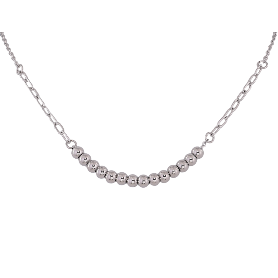 Кольє Xuping ТТМ Stainless Steel колір Родій "Ланцюжок з намистинами" довжина 45-50см х 1.5-4мм фото №1 Кольє Xuping ТТМ Stainless Steel колір Родій "Ланцюжок з намистинами" довжина 45-50см х 1.5-4мм фото №1