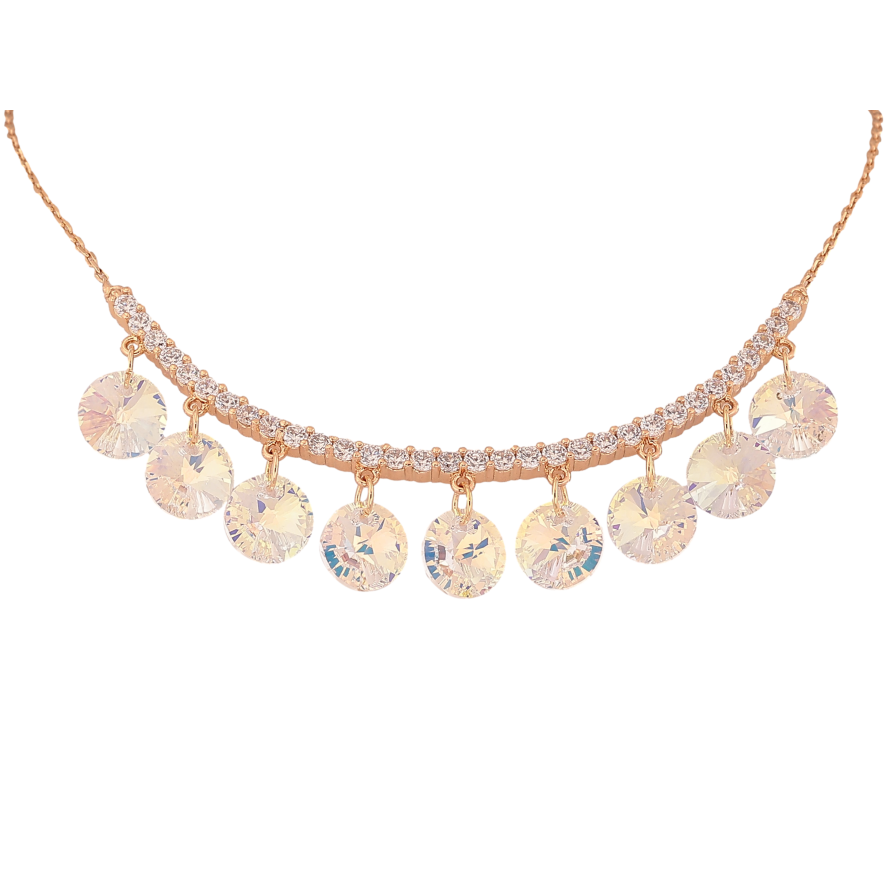 Кольє Xuping колір Позолота 18K з кристалами Swarovski "Доріжка з кристальними підвісками Shimmer" довжина 41-46см х 1мм фото №1 Кольє Xuping колір Позолота 18K з кристалами Swarovski "Доріжка з кристальними підвісками Shimmer" довжина 41-46см х 1мм фото №1