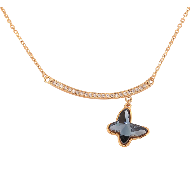 Колье Xuping цвет Позолота 18K с кристаллами Swarovski "Кристальная бабочка Montana" длина 44-48см х 1мм фото №1 Колье Xuping цвет Позолота 18K с кристаллами Swarovski "Кристальная бабочка Montana" длина 44-48см х 1мм фото №1