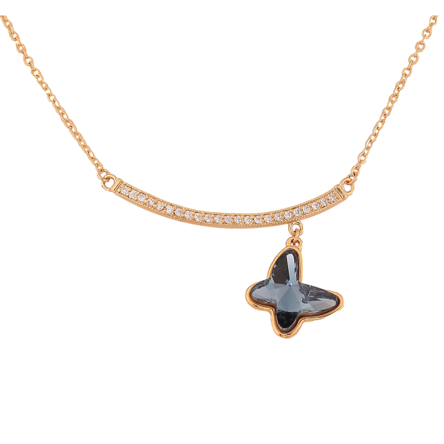 Колье Xuping цвет Позолота 18K с кристаллами Swarovski "Кристальная бабочка Montana" длина 44-48см х 1мм фото №1 Колье Xuping цвет Позолота 18K с кристаллами Swarovski "Кристальная бабочка Montana" длина 44-48см х 1мм фото №1