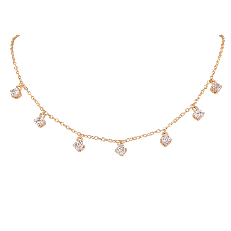 Кольє Xuping колір Позолота 18К "Кристальні підвіски" довжина 40-43см х 2мм фото №24 Кольє Xuping колір Позолота 18К "Кристальні підвіски" довжина 40-43см х 2мм фото №24