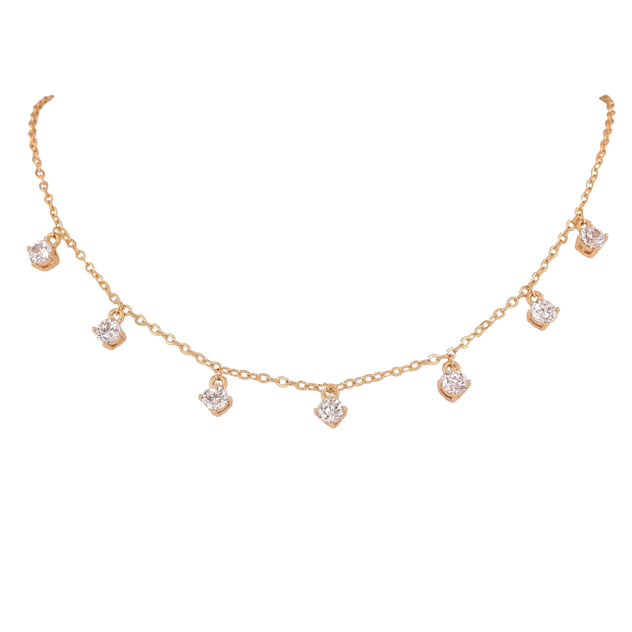 Кольє Xuping колір Позолота 18К "Кристальні підвіски" довжина 40-43см х 2мм фото №1