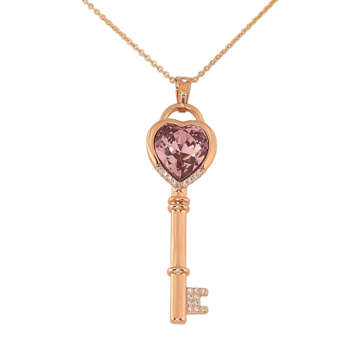 Кулон Xuping колір 18K з кр-ми Swarovski на ланцюжку "Ключик з кристалом Antique Pink" довжина 40-44см х 1мм фото №15