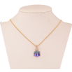 Кулон Xuping колір 18K з кр-ми Swarovski на ланцюжку "Літера А з кристальним кубом Bermuda Blue" довжина 40-45см х 1мм фото №4