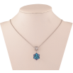 Кулон на ланцюжку Xuping колір Родій з кр-ми Swarovski "Кристальний куб Bermuda Blue" довжина 39-45см х 1мм фото №2