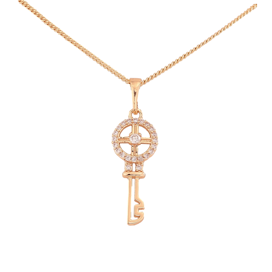 Кулон на ланцюжку Xuping M&L колір 18K "Ключик" довжина 44см х 1мм фото №1