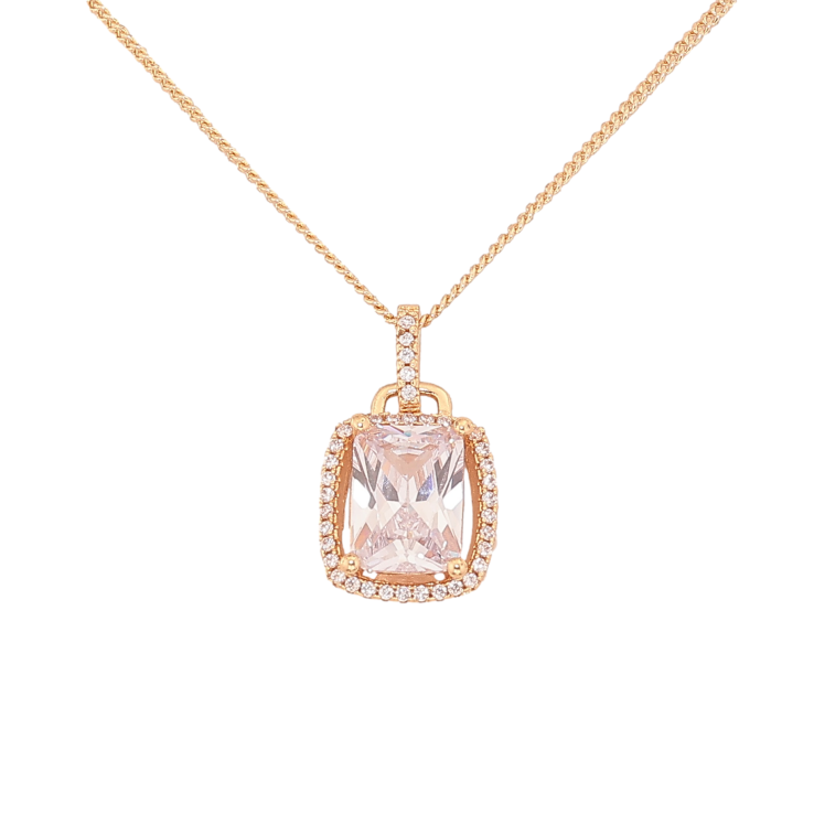 Кулон на ланцюжку Xuping M&L колір Позолота 18K "Кристал в обрамленні 13х14мм" довжина 45см х 1мм фото №8