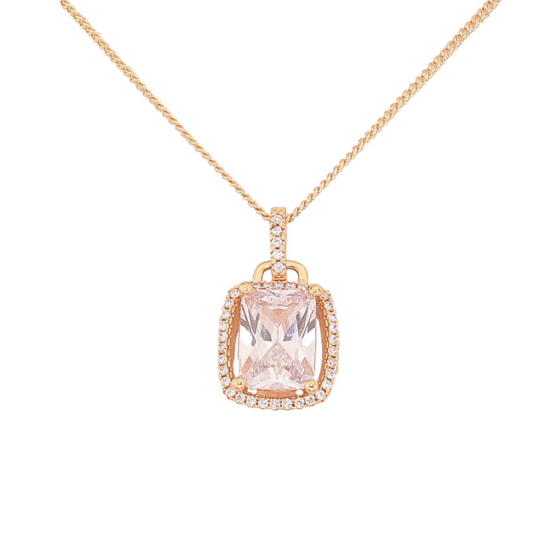 Кулон на ланцюжку Xuping M&L колір Позолота 18K "Кристал в обрамленні 13х14мм" довжина 45см х 1мм фото №1