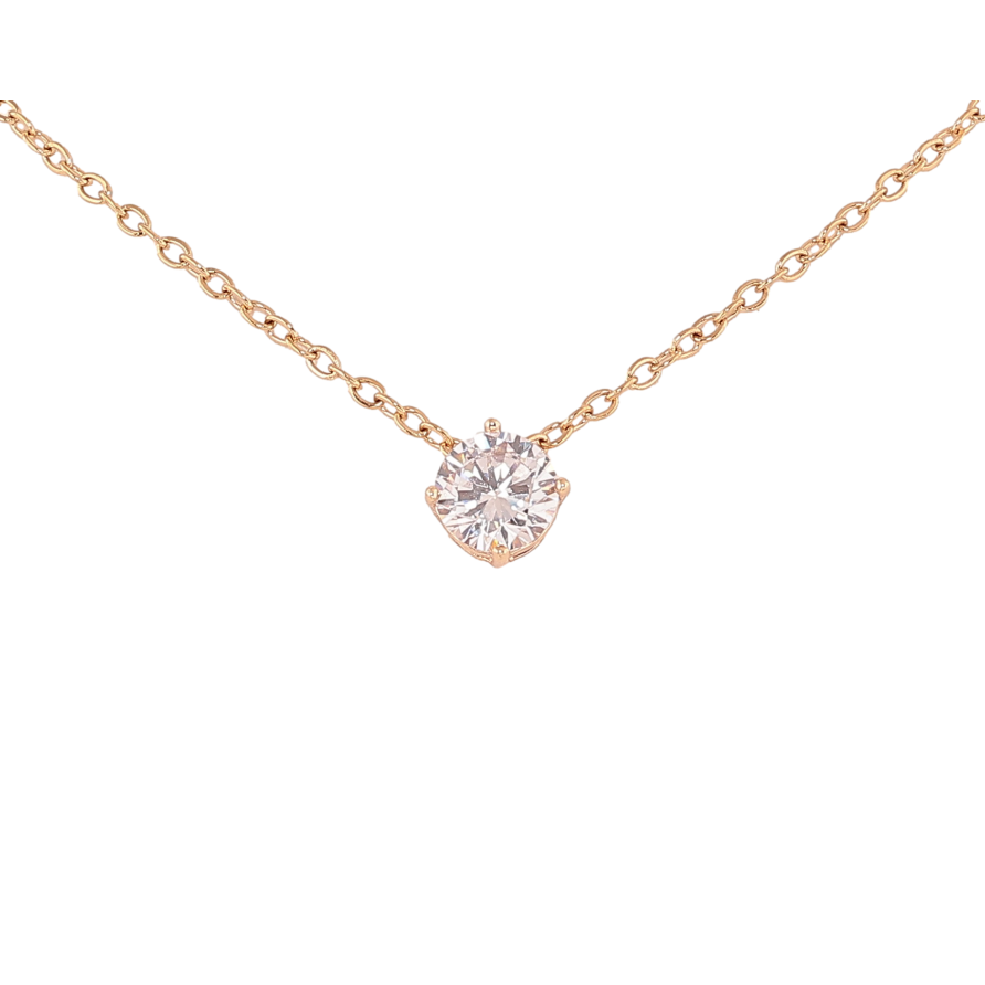 Кулон на цепочке Xuping M&L цвет 18К "Кристалл, ø 7мм" размер 40-45см х 2мм фото №1