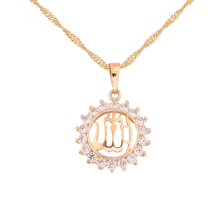 Кулон на ланцюжку Xuping M&L колір 18K "Мусульманська підвіска з написом Аллах" довжина 44см х 2мм фото №11 Кулон на ланцюжку Xuping M&L колір 18K "Мусульманська підвіска з написом Аллах" довжина 44см х 2мм фото №11