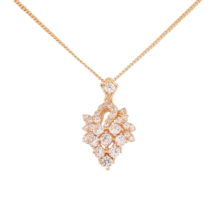 Кулон на ланцюжку Xuping M&L колір 18K "Витончена кристальна підвіска" довжина 45см х 1мм фото №6