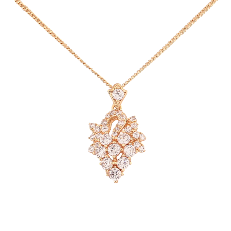 Кулон на ланцюжку Xuping M&L колір 18K "Витончена кристальна підвіска" довжина 45см х 1мм фото №6