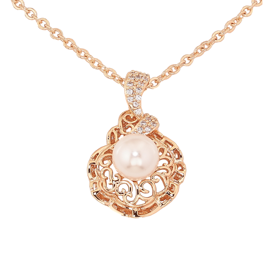 Кулон на ланцюжку Xuping M&L колір 18К "Перлинна підвіска" розмір 45см х 2.5мм фото №1