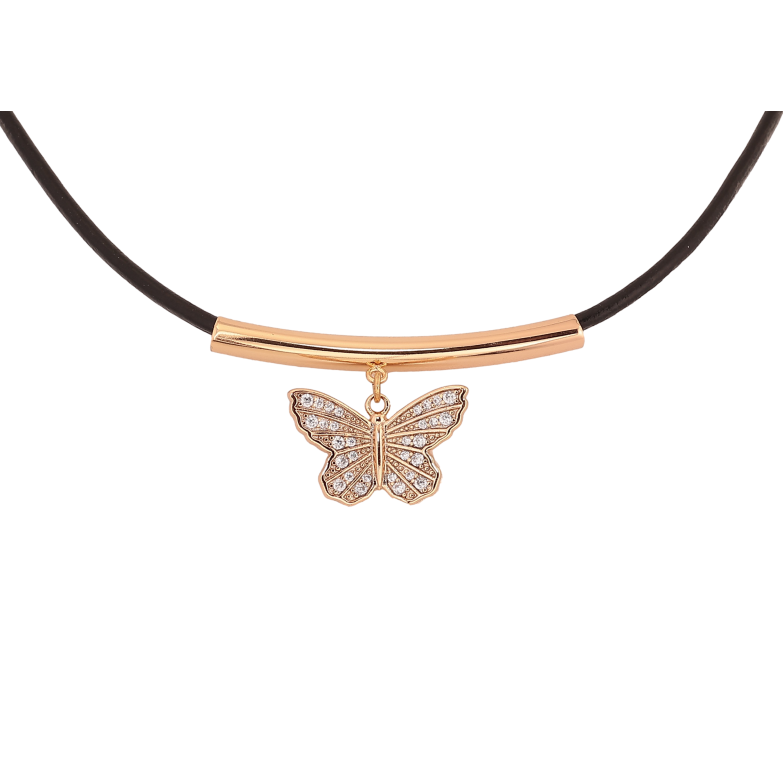 Кулон на шнурі Xuping колір Позолота 18К "Метелик" довжина 46-51см х 2мм фото №4 Кулон на шнурі Xuping колір Позолота 18К "Метелик" довжина 46-51см х 2мм фото №4