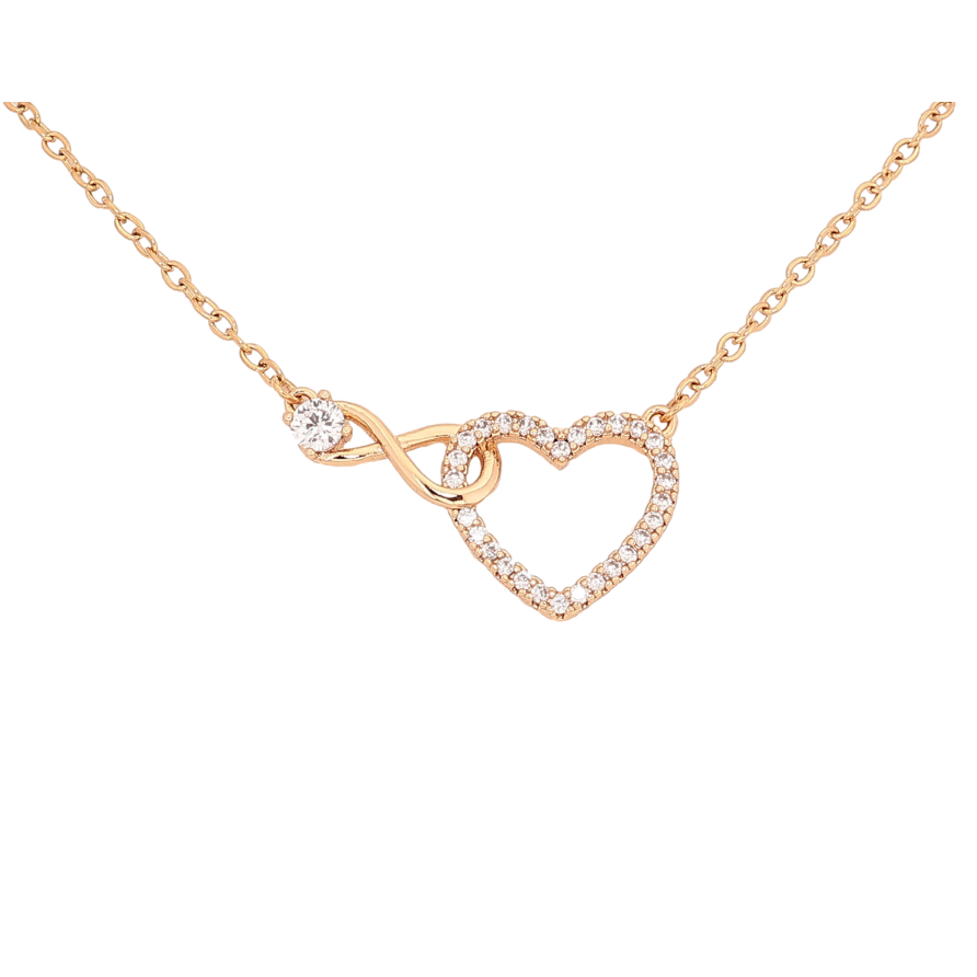 Кулон на ланцюжку Xuping колір Позолота 18К "Серце з знаком нескінченності" довжина 43-48см х 2мм фото №1